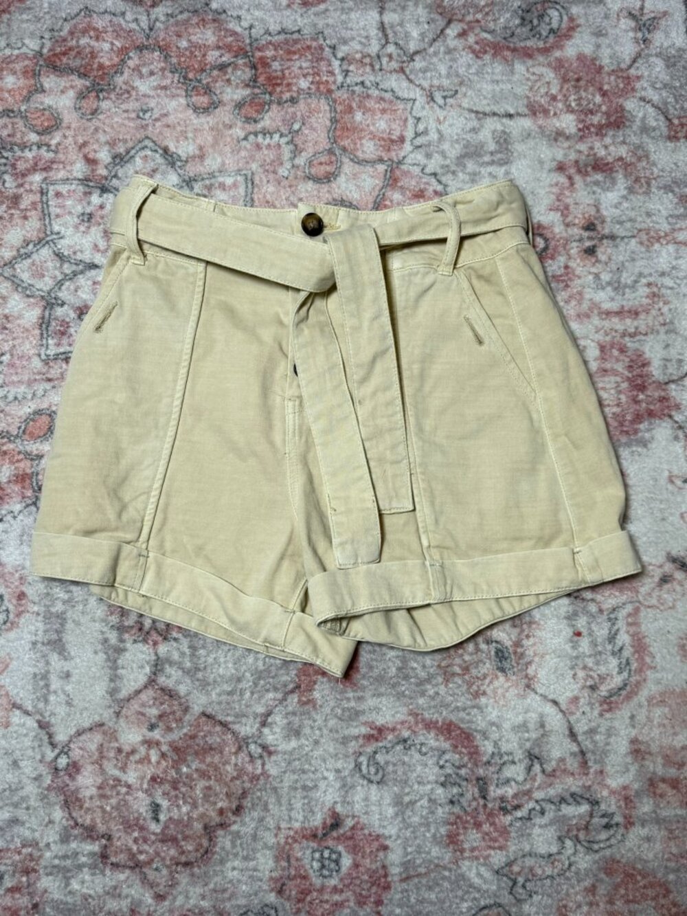 Blank NYC High-Rise Belted Twill Shorts Size 27